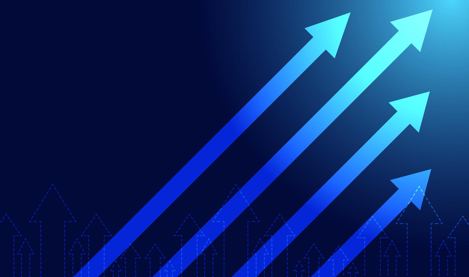 Chart showing rising growth