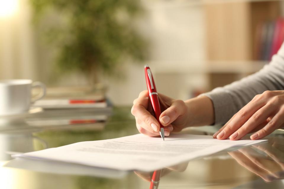 Person signing a document