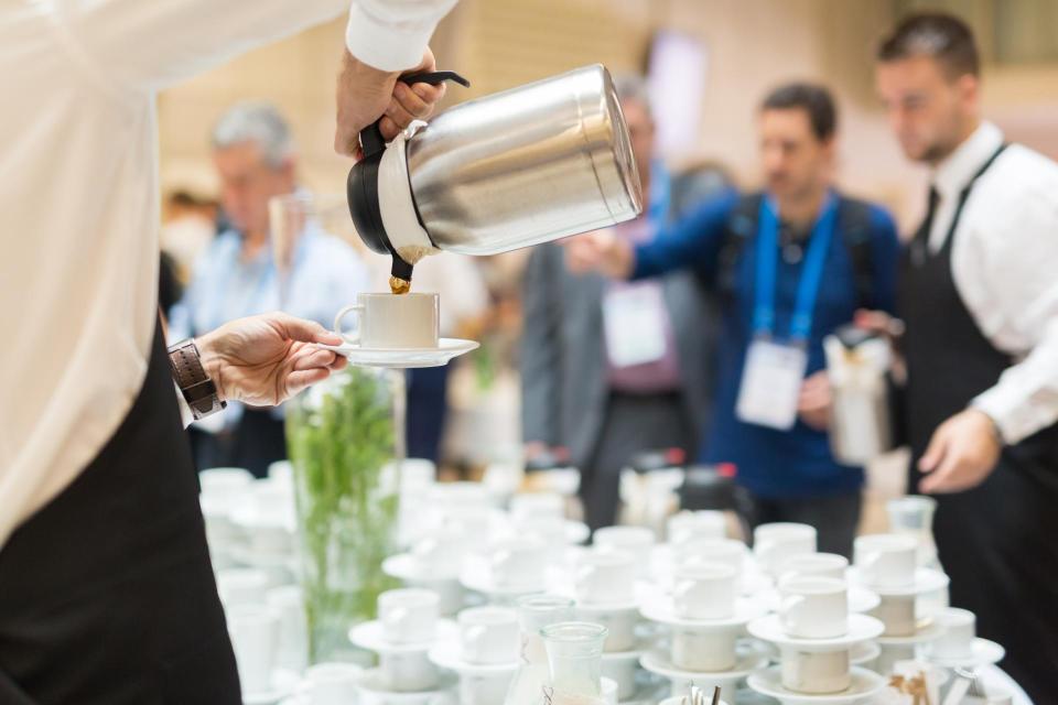 Coffee break at conference meeting.
