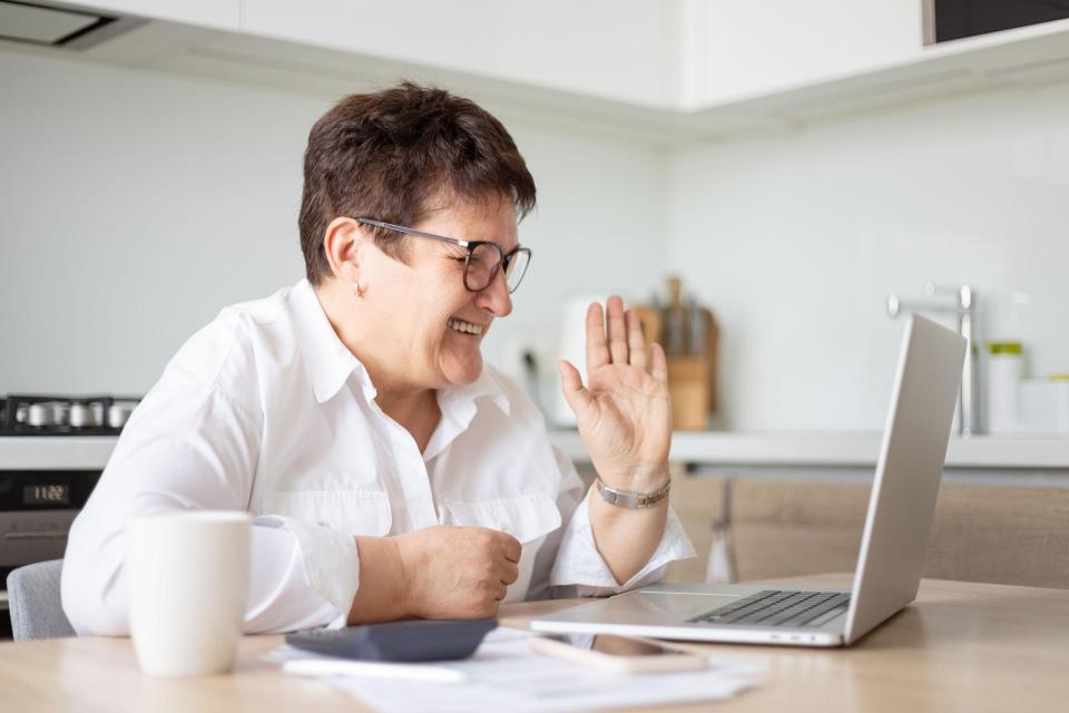 Woman attending a Zoom Virtual Meeting
