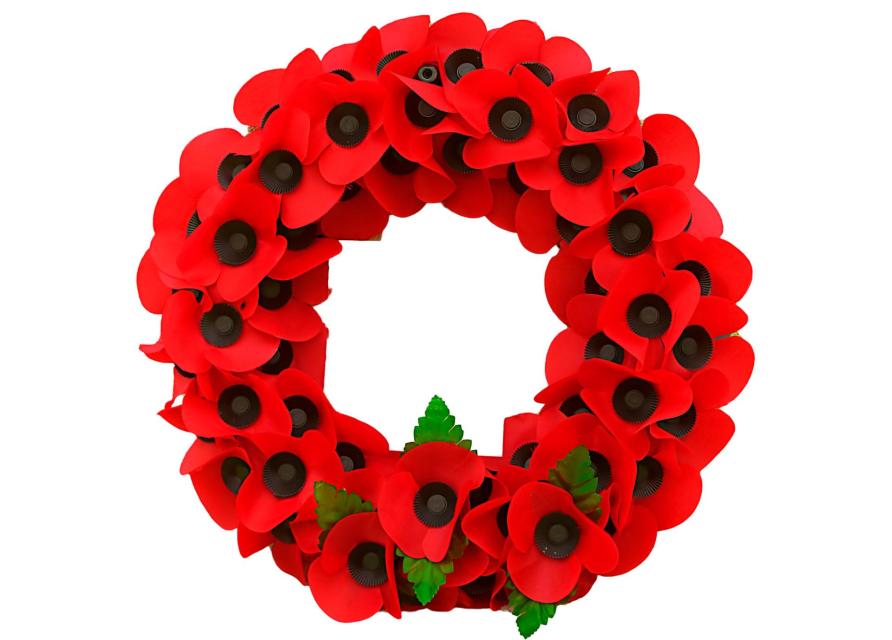 A wreath made of poppies.