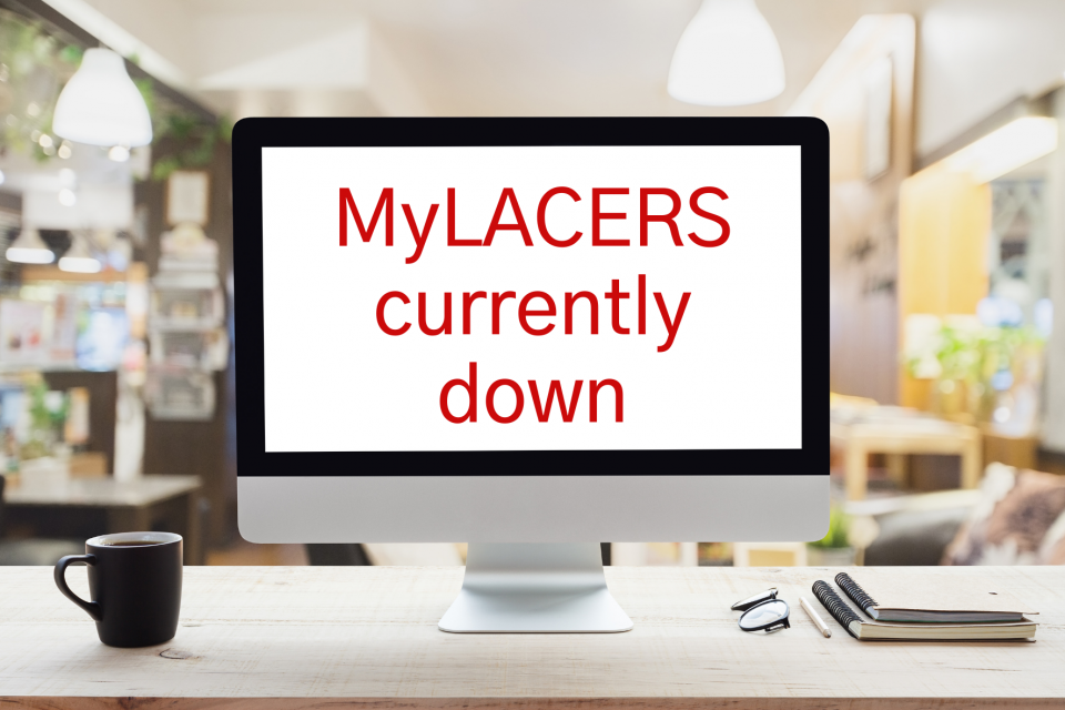 MyLACERS currently down on computer screen