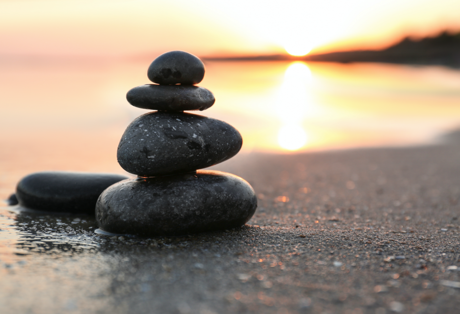 Calming rocks on a beach