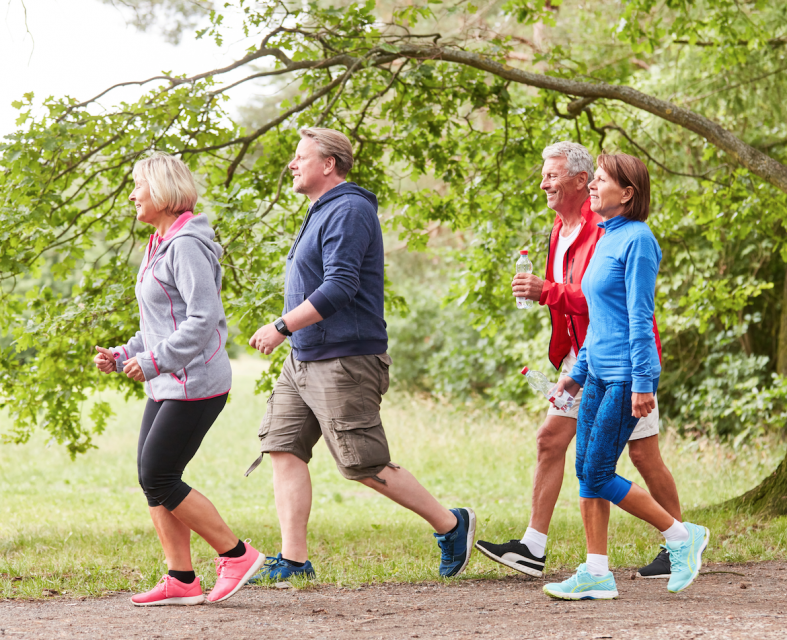 Group of people walking outdoors