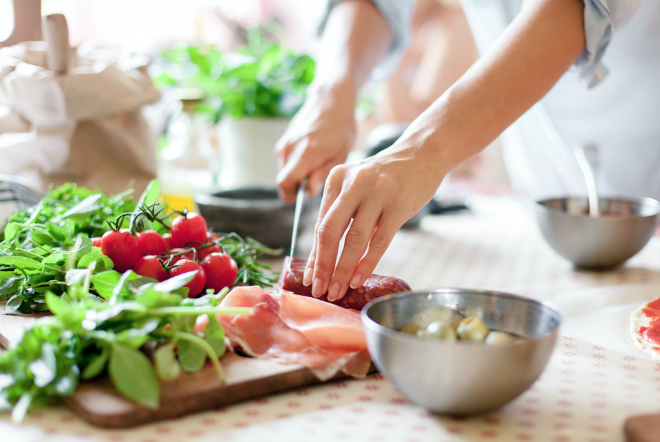 Person chopping vegetables 