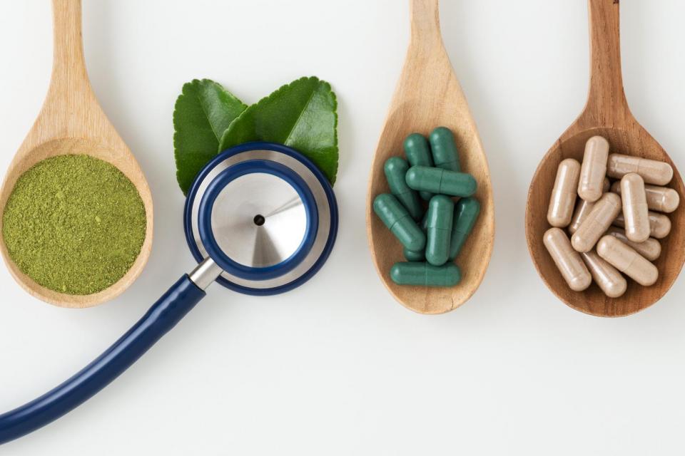Prescription pills and doctor's stethoscope