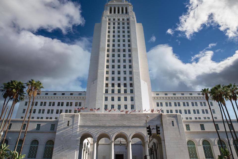 Los Angeles City Hall on a sunny day