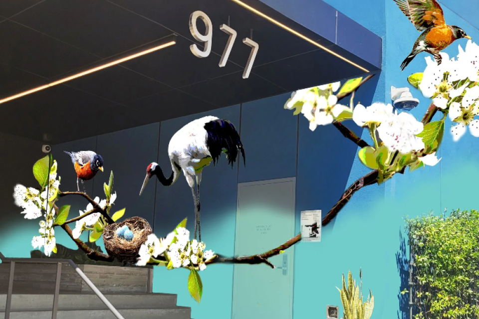 Image of new mural painted on LACERS office building