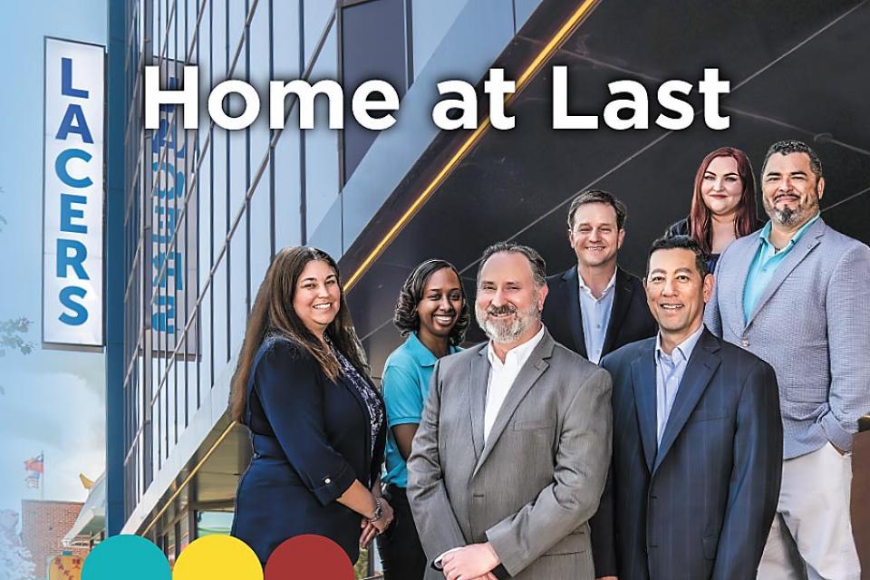 Images of LACERS Team in front of new headquarters