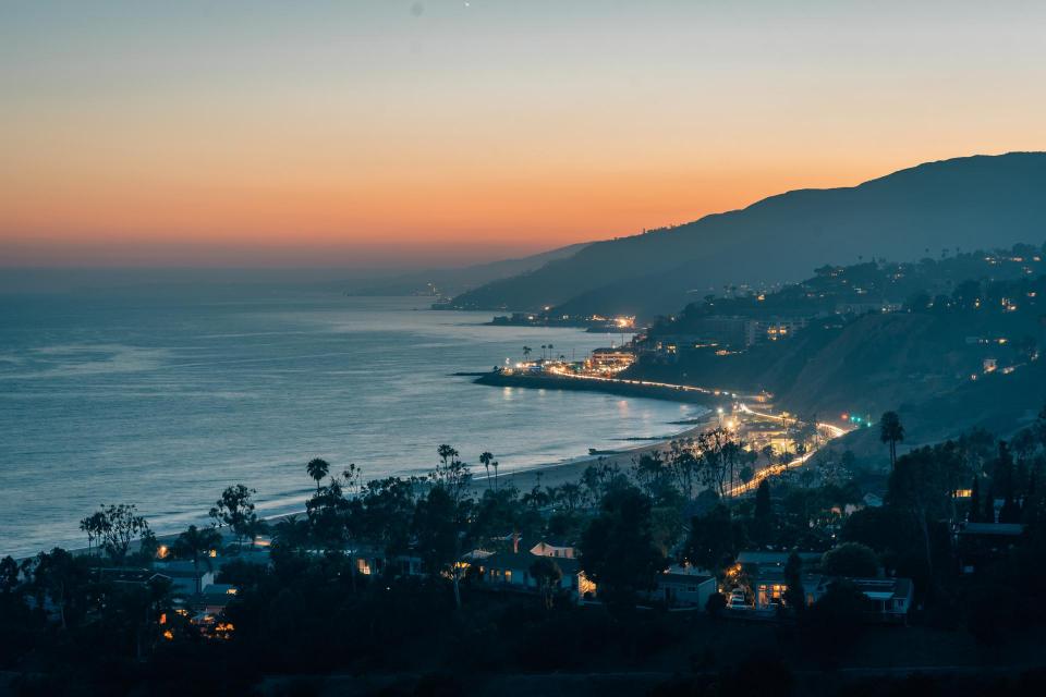 Sunset view of the Pacific Coast, Los Angeles