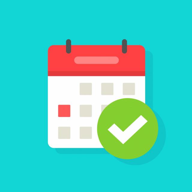 Calendar with a check mark signifying open enrollment has ended