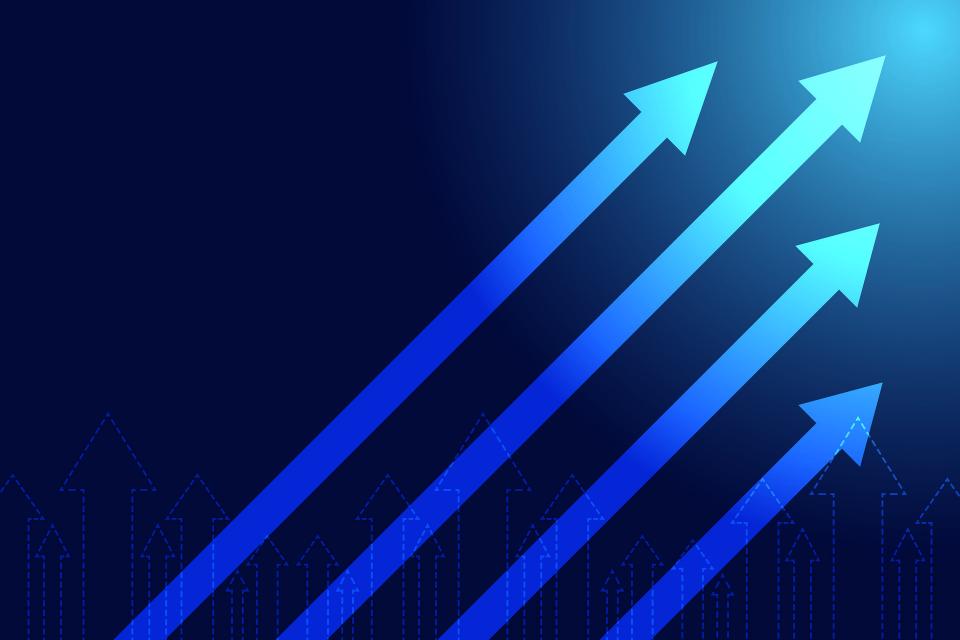 Chart showing rising growth