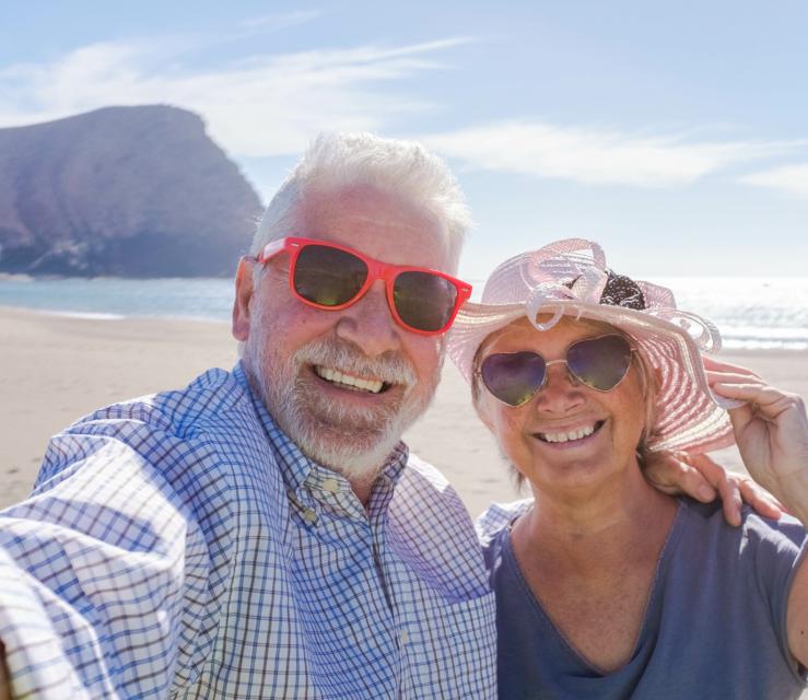 Happy couple at the beach