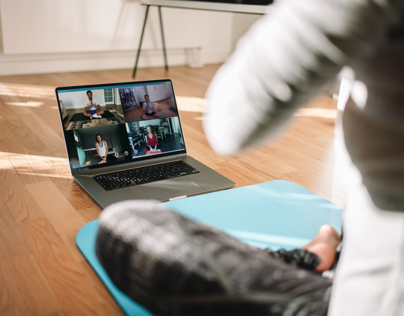 Workout class via computer