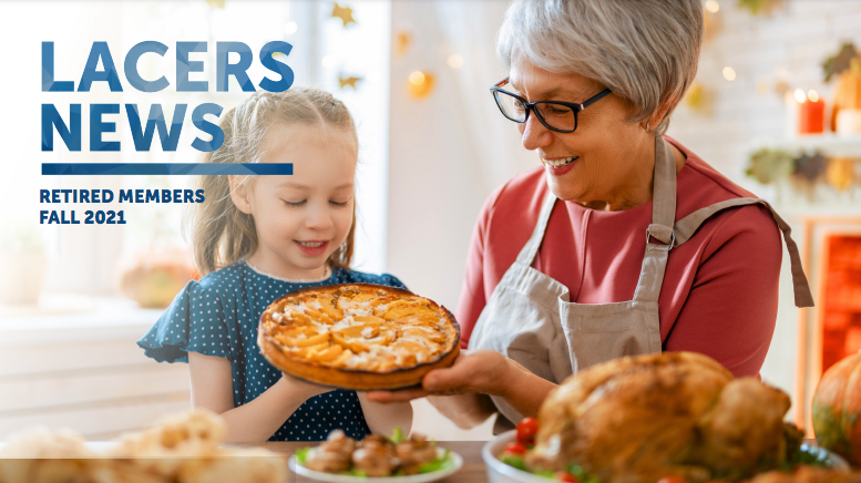 Grandmother and granddaughter baking a pie