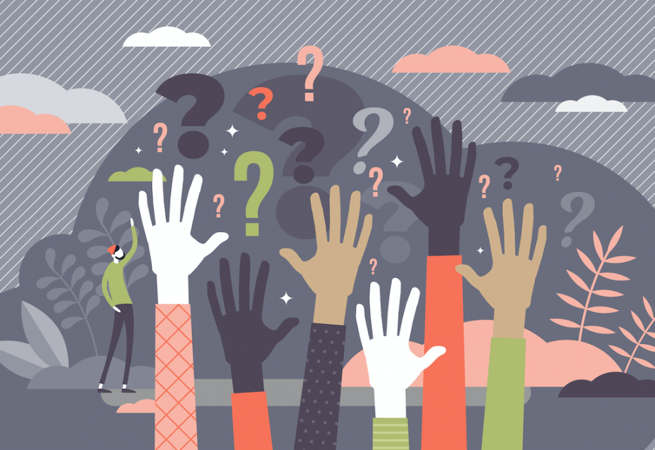 Image of raised hands