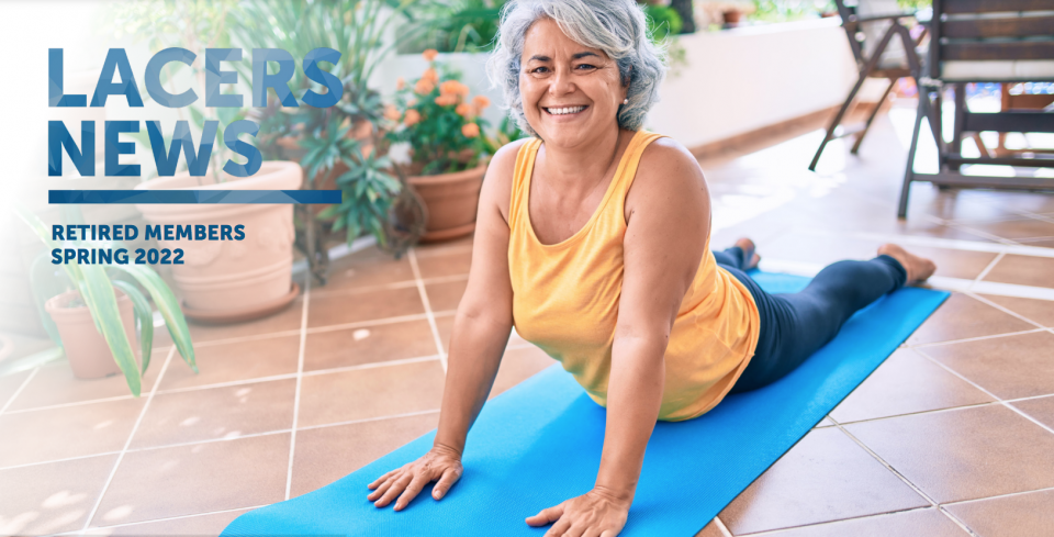 Woman stretching on a yoga mat