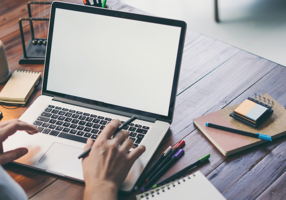 Laptop on desk