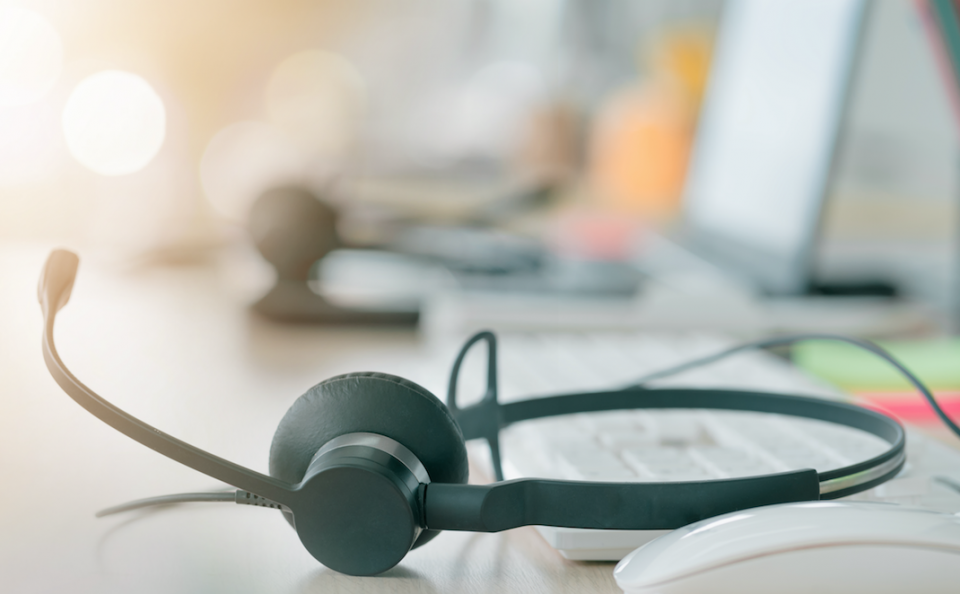 Headset on desk